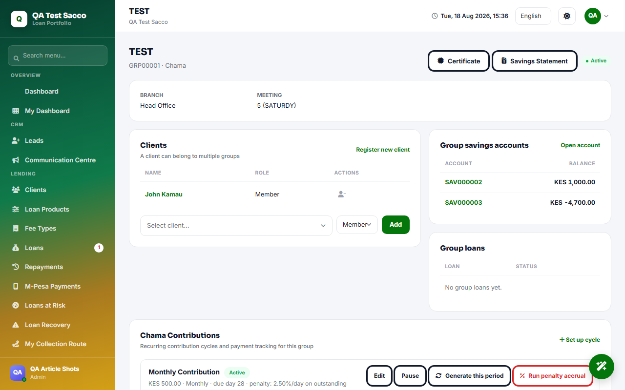 Chama Software with M-Pesa Integration